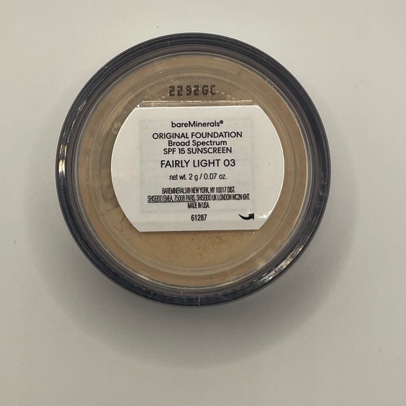BareMinerals Original Foundation Spf 15 Fairly Light 03 2g Jar - Picture 2 of 3